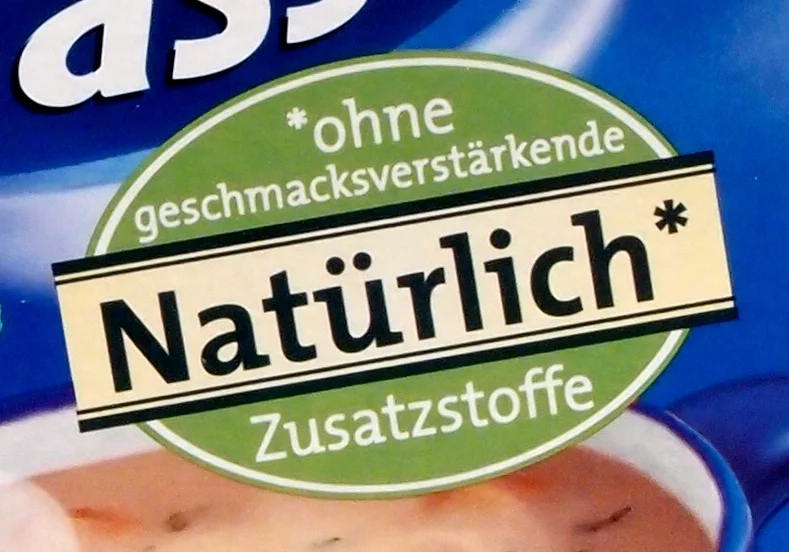 Étiquette d'un emballage alimentaire mentionnant l'absence d'exhausteurs de goût, exemple de lecture d'étiquette