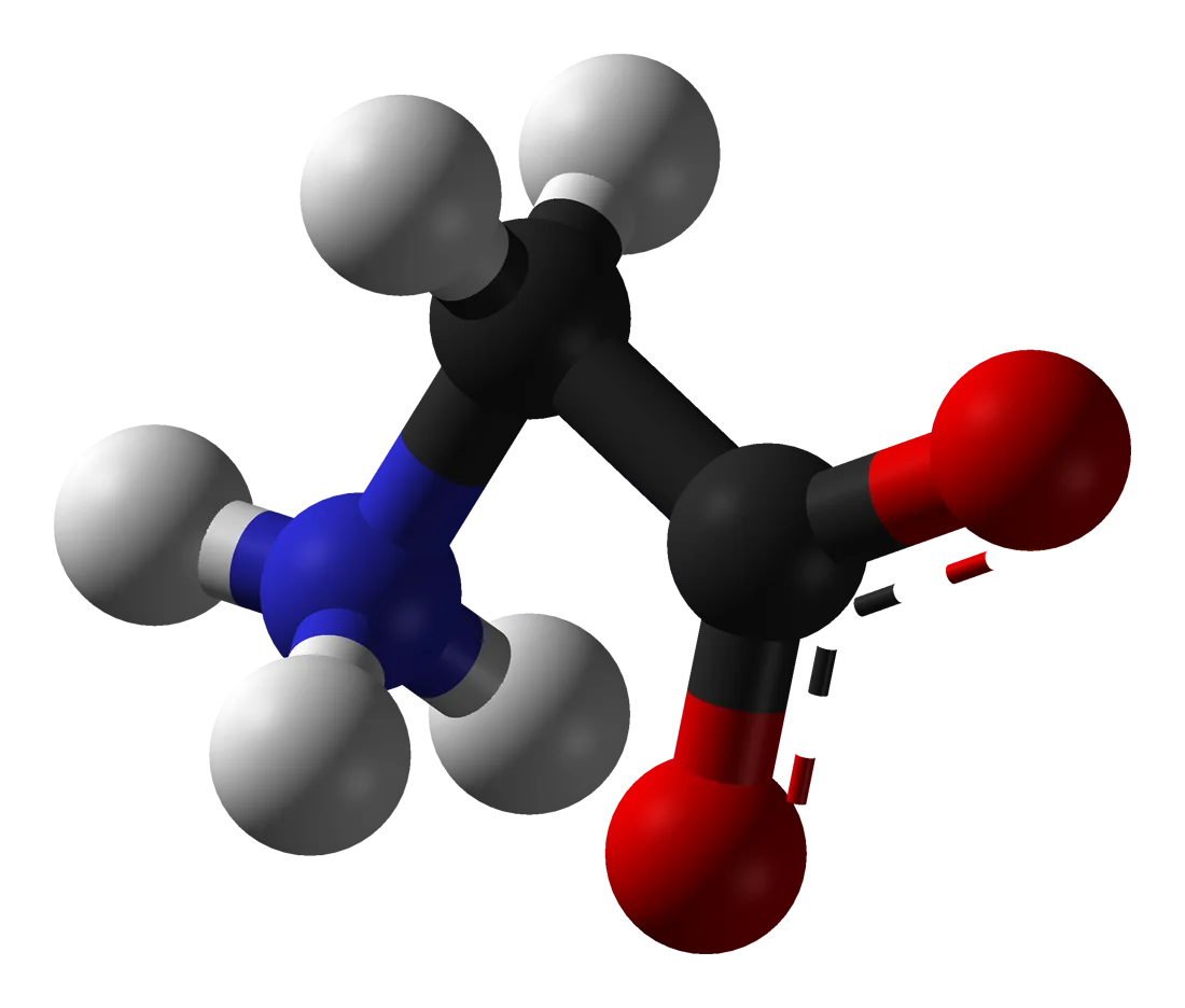 Poudre de glycine blanche cristalline utilisée en complémentation alimentaire